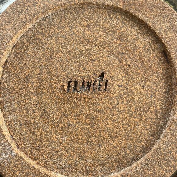 Signed Studio Art Pottery Bowl Glazed Hand Thrown Signed Stoneware 10x3" Brown - Picture 9 of 12